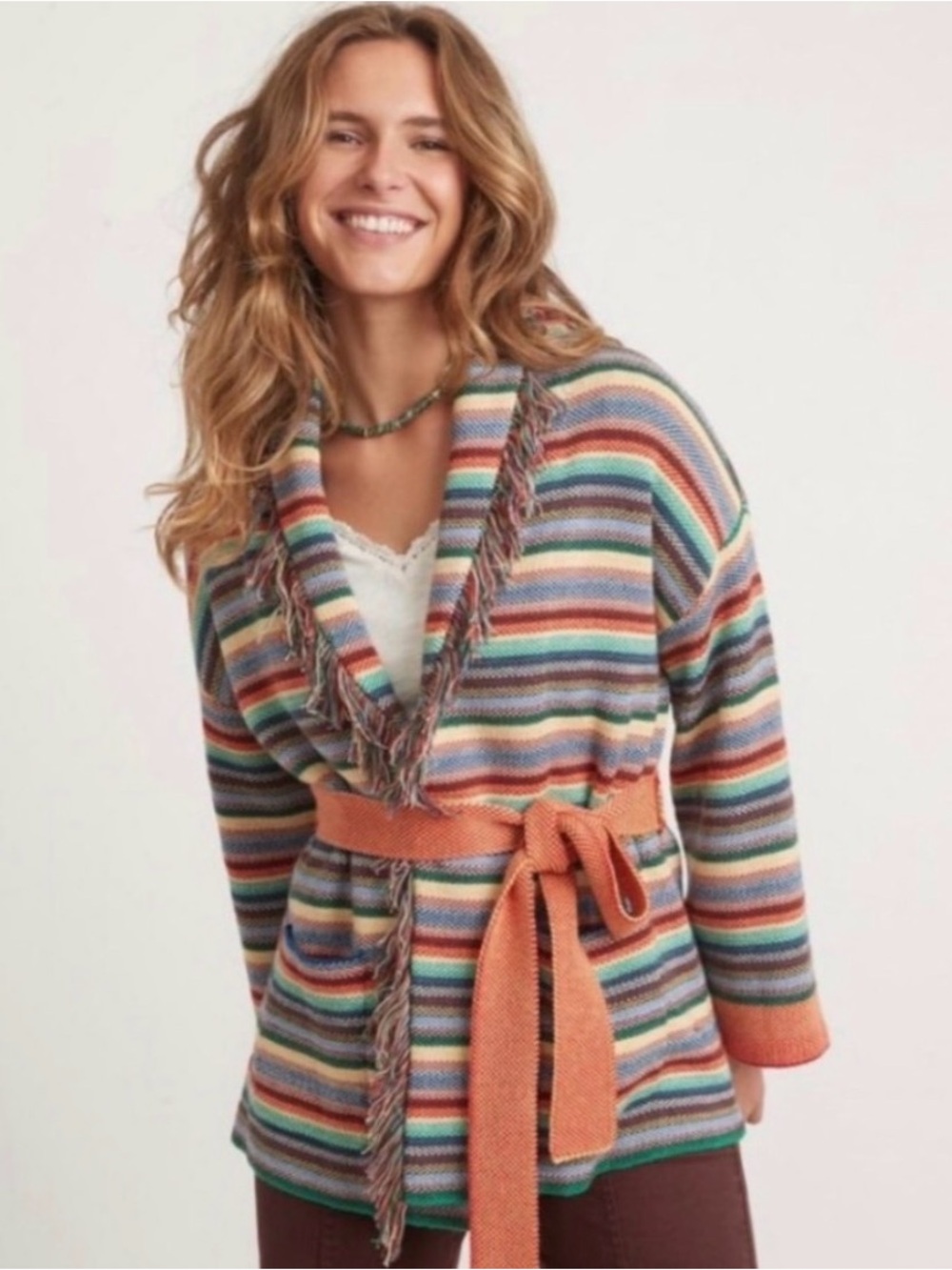 Marine Layer Alamere Fringe Tie Waist Cardigan